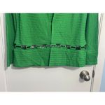 Ming Wang Cardigan Sweater XS Kelly Green Metal Detail Old Money Preppy NWT Photo 2