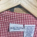 Bobbie Brooks Red And White Floral Embroidered Button Down Size 26/28W Photo 6