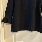 Loft Women Black Knit Sweater Bell Sleeve Textured Crew Neck Size S Photo 9