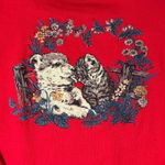 Vintage Debbie Brooks Red Sweatshirt crewneck Puppy Kitten Graphic Size L Photo 1
