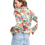 Pilcro  x The Letterpress by Anthropologie Floral Denim Moto Jacket Photo 3