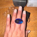 Calvin Klein NEW  Silver Stainless Steel Blue Continuity Statement Ring sz 9 Photo 6