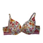 Cacique 42D Bra Boost Plunge Underwired Lightly Lined Cotton Blend Floral Womens Photo 1