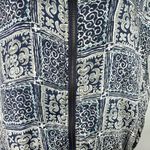 Robert Stock Vintage Bomber Jacket Silk Large Geometric Print Blue Photo 4