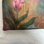 Anuschka Vintage  Artistic Floral Handmade Leather Crossbody Bag Photo 3