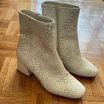 Steve Madden Darma Phyton Snakeskin Block Heel Ankle Boots Chelsea Boots Ivory Photo 1