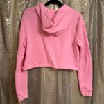 PINK - Victoria's Secret  Hot Pink Black Logo Cropped Hoodie Medium Photo 1