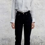 Esby apparel Linen popover Iris tunic blouse long sleeve Cloud pinstripe M Gray Size M Photo 1