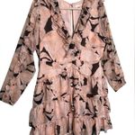 Luxxel  Blush Floral Ruffle Dress Ruffle Size Large Photo 3