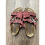 Birkenstock Betula by  Women's Maroon Studded Jeweled Strappy Sandals Size 39 L8 Photo 4