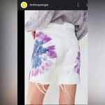 NWT Anthropologie Edwin high rise tie dye white denim size 24 sunset Photo 1