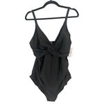 NWT Cyn & Luca Black Wrap One Piece Slimming Full Coverage Swimsuit Size XL Photo 2