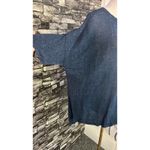 PureJill Top Med Blue Denim Fade Linen Blend Oversized Boho Whimsical Goth Chic Photo 2