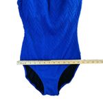 Gottex Sz 10 Royal Blue Textured Scoop Neck One Piece Swimsuit Classic Fit Photo 7
