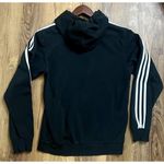 Adidas  Sweatshirt Hoodie Black 3-Stripe‎ Logo Stitched Women's Sz Small EUC Photo 2