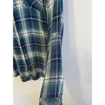 Country Living Shirt Sz L Blue/Green Plaid Flannel Lace Back Button Up Western Size L Photo 2