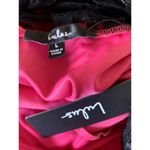 Lulus All The Luxe Hot Pink Velvet Lace One-Shoulder Mini Barbie Dress L NWT Photo 3