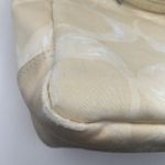Coach Hampton Scribble Signature Beige Leather Fabric Brass Bag Tote Purse READ Photo 3