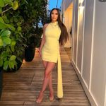 House Of CB  'Marla' Lemon Halter Mini Dress NWOT‎ size L Photo 12