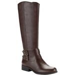 Style & Co NEW Brown Moto Riding Knee Boots Womens 10 Wide Calf Buckles Photo 5