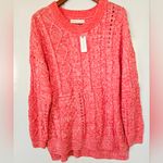 Anthropologie Pilcro Jasmine Cable-Knit Tunic Sweater, marledred, size L Photo 5