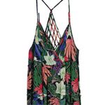Angie  Tropical Print Tiered Maxi Dress Crossed Back Boho Sleeveless size M Flowy Photo 4