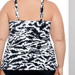 SWIM SOLUTUIONS NWT $102 Tiered Ruffle faukini one piece swimsuit 10 M Black Size M Photo 2