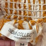 Emerson Fry India Collection Size M Cayman Dress Marigold Stripe Organic Linen Yellow Size M Photo 4