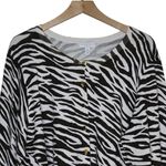Charter Club Woman Zebra Print Button Front Cardigan Women's 3X Photo 2