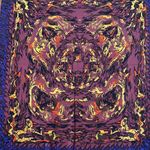 Vintage‎ Robert Ubu silk scarf purple yellow bold vibrant Photo 1