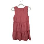 Lucky Brand Pink Linen Tiered Babydoll Mini Dress Small Photo 5