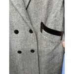 Vintage Noble Fashion Wool Coat Women’s | Herringbone Tweed Long Overcoat Size L Photo 7