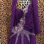 Mayqueen Purple Long Tulle Prom Gown Size 14 Photo 1