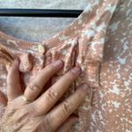 J.Crew size XL 100% cotton looped ruffle cardigan sweater. Tan Photo 3