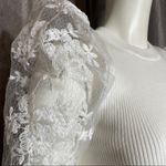 Peach Women’s Sexy Puff Long Sleeve White Top Size M Photo 3