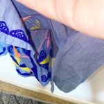 Lulalife Cotton Blue Colorful Embroidered Mini Short Sleeve Summer Dress Size XS Photo 6