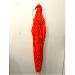 NWT Baobab Ariel Crinkle High Slit Strapless Maxi Dress Aperol Women's Medium Orange Photo 2