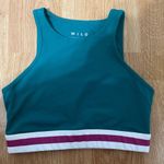 Wilo Green w/ Purple & White Band Sports‎ Bra (Size S) Photo 3