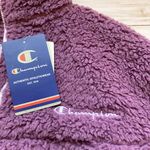 Champion Fuzzy Sherpa Purple Half Zip Cropped Pullover Sz M NWT Photo 4