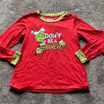 The Grinch “Don’t Be a Grinch” Christmas Pajama Top SIZE S Red Photo 0