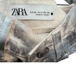 ZARA  Boy Fit Jeans‎ Boyfriend Mid Rise Button Fly Silver Metallic Size US 0 Photo 13