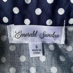 Nordstrom retro 60s style navy blue polkadot flare dress Photo 3