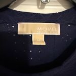 Michael Kors Navy Peplum Eyelet Ruched Shoulder Tank Top Blouse Medium Photo 1