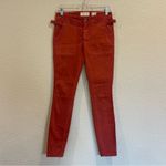 Anthropologie Hei Hei Red Rust Slim Skinny Utility Pocket Cargo Pants Photo 3
