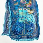 Bundle Lot (2) Laurel Burch & Unbranded 100% Silk Scarves Cats Butterflies Pink Photo 6