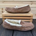 UGG Tan  Ansley Slippers Seude Fuzzy Slip On Shoes Moccasins Photo 2
