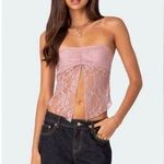 Edikted  Twilight Sheer Lace Split Front Top Photo 0