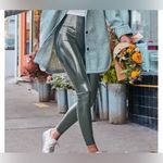 Spanx PERFECT  small Hunter Green Faux Patent Leather Leggings 🥰 Photo 1