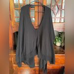Lululemon  Black Wrap Sweater‎ Open Front Cozy Cardigan Cover Up One Size Photo 2