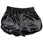 American Apparel  Vintage Women's Size L Black Shiny Satin Pull On Jogger Shorts Photo 1
